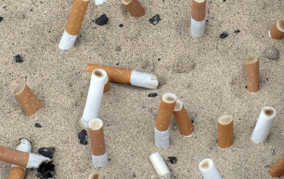 Las colillas de cigarrillo, un terrible contaminante en las playas de Mar Menor