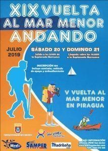 Vuelta al Mar Menor Andando y en Piragua, 20 y 21 de julio 2019