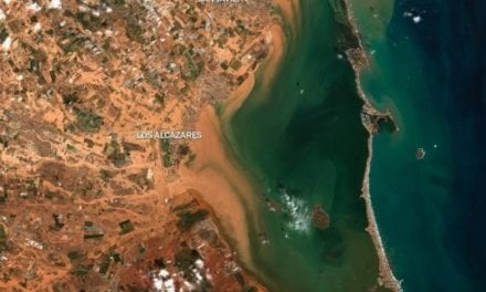 El catástrofe de Mar Menor a vista de satelite