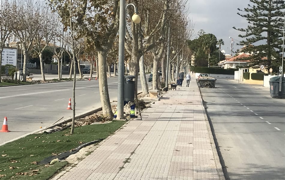 Estado de obras en Avenida Aviación Española y Avenida Mar Menor 9 de enero 2020
