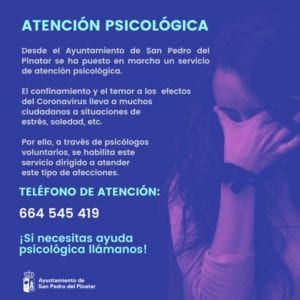 Ayuda e atención psicológica gratuita San Pedro de Pinatar