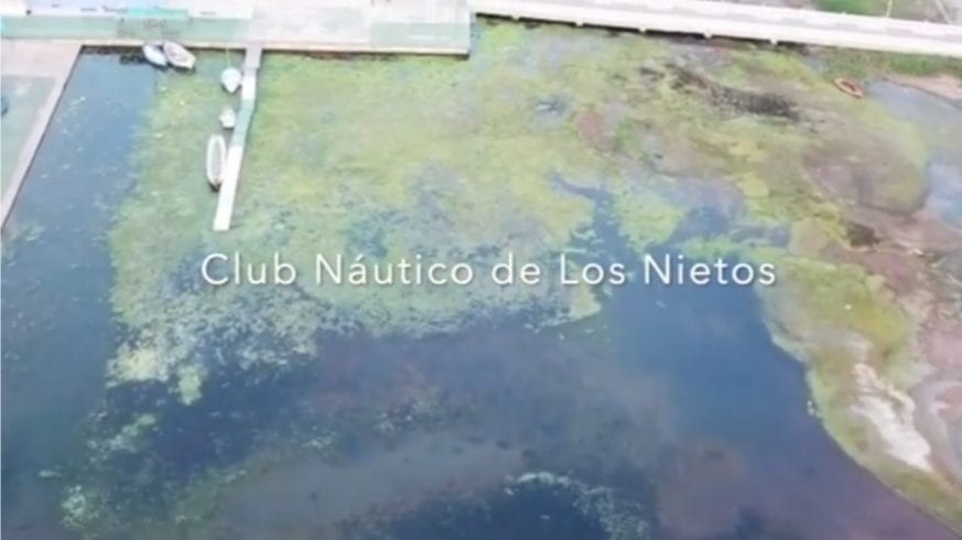 Protestas por el mal estado del Mar Menor en las inmediaciones del Club Náutico de Los Nietos