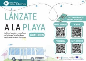 Continúa el servicio de autobús gratuito a las playas de La Llana y Torre Derribada durante el agosto 2020