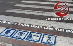 Pasos de peatones de Los Alcázares contarán con mensajes de concienciación frente a la COVID-19
