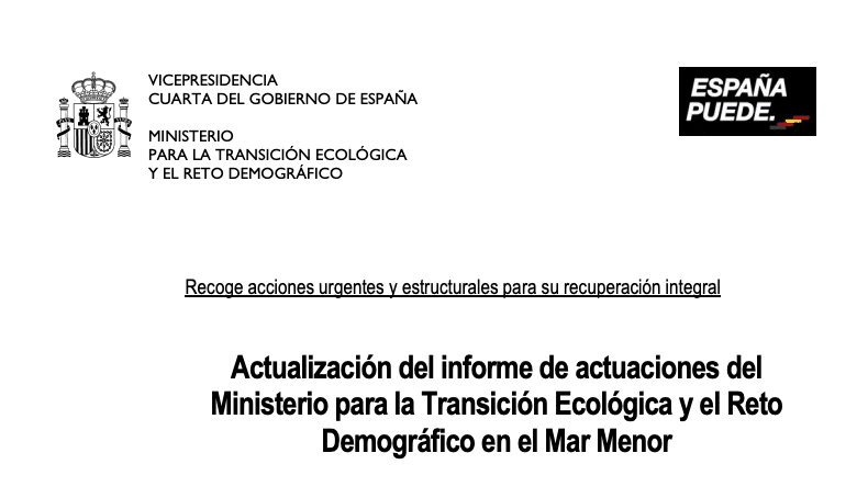 Actualización del informe de actuaciones del MITECO y el Reto Demográfico en el Mar Menor