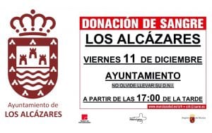 Donación de sangre en el Ayuntamiento de Los Alcázares 11 de diciembre 2020