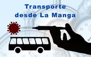 Transporte desde La Manga para vacunación masiva Covid-19 en Cabezo Beaza 21 de abril 2021