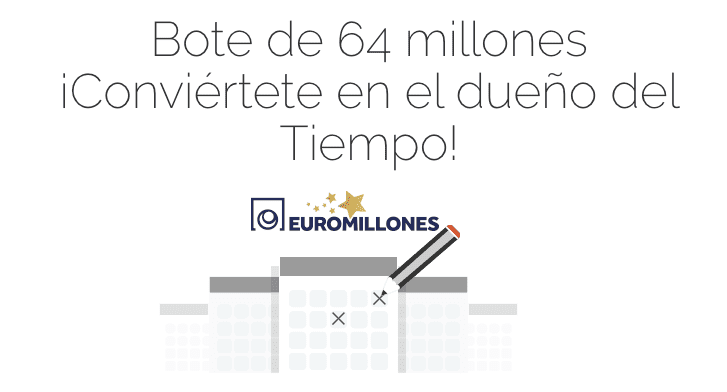 Jugar al bote Euromillones online 64 millones de euros, martes 31 de agosto 2021