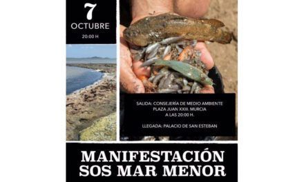 Convocan una manifestación en Murcia para exigir soluciones “reales” para el Mar Menor, 7 de octubre 2021