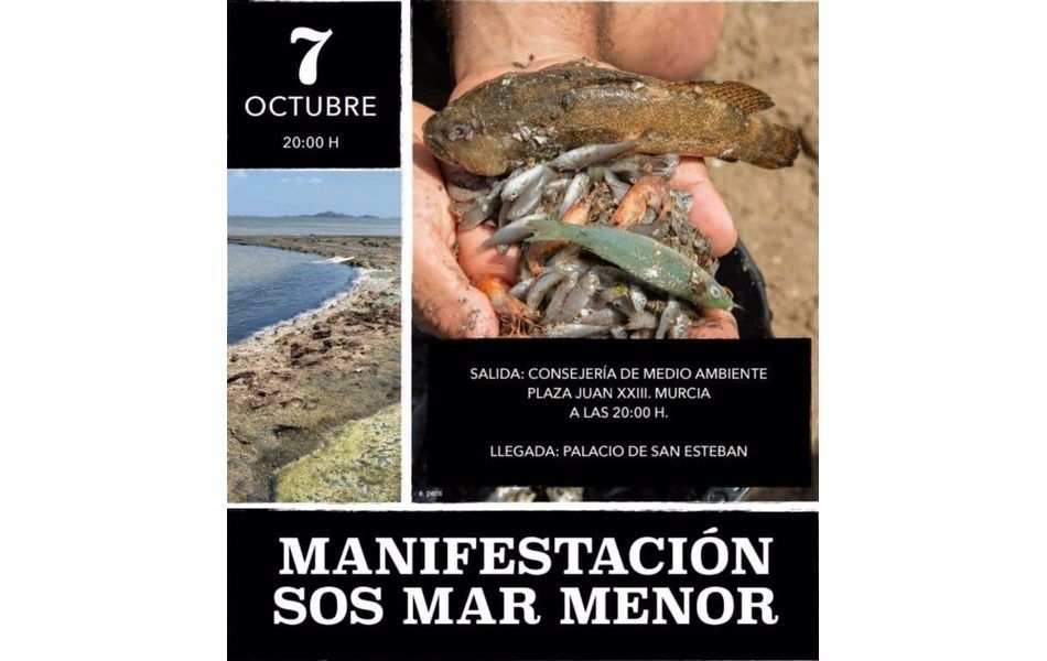 Convocan una manifestación en Murcia para exigir soluciones “reales” para el Mar Menor, 7 de octubre 2021