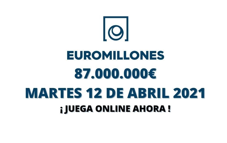 Jugar Euromillones online, bote martes 12 de abril 2022