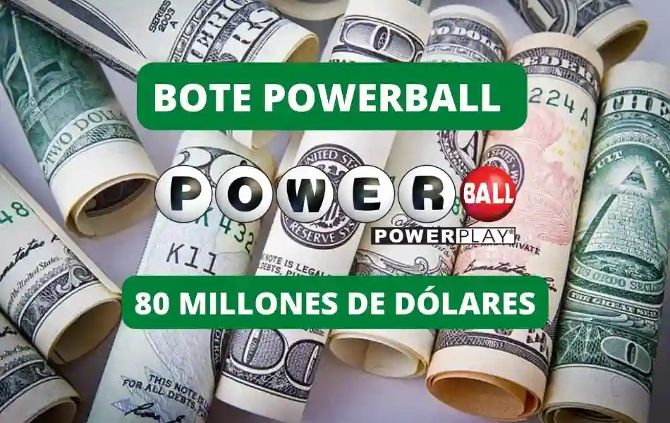 Bote PowerBall, jugar online 80 millones de dólares
