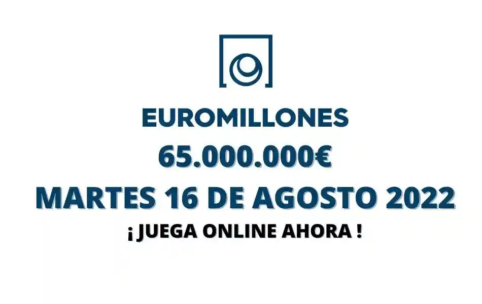 Jugar Euromillones online bote martes 16 de agosto 2022