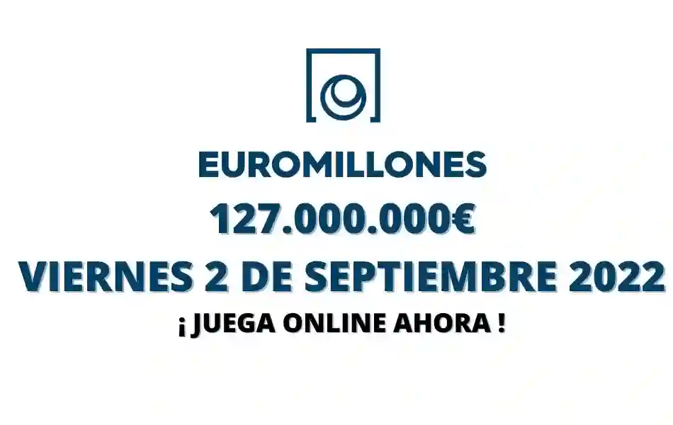 Jugar Euromillones online bote viernes 2 de septiembre 2022