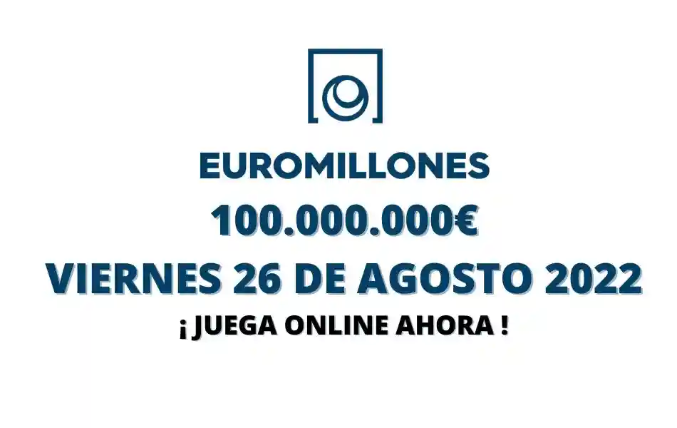 Jugar Euromillones online bote viernes 26 de agosto 2022