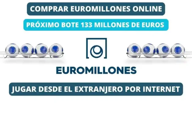 Jugar Euromillones online desde el extranjero bote 133 millones